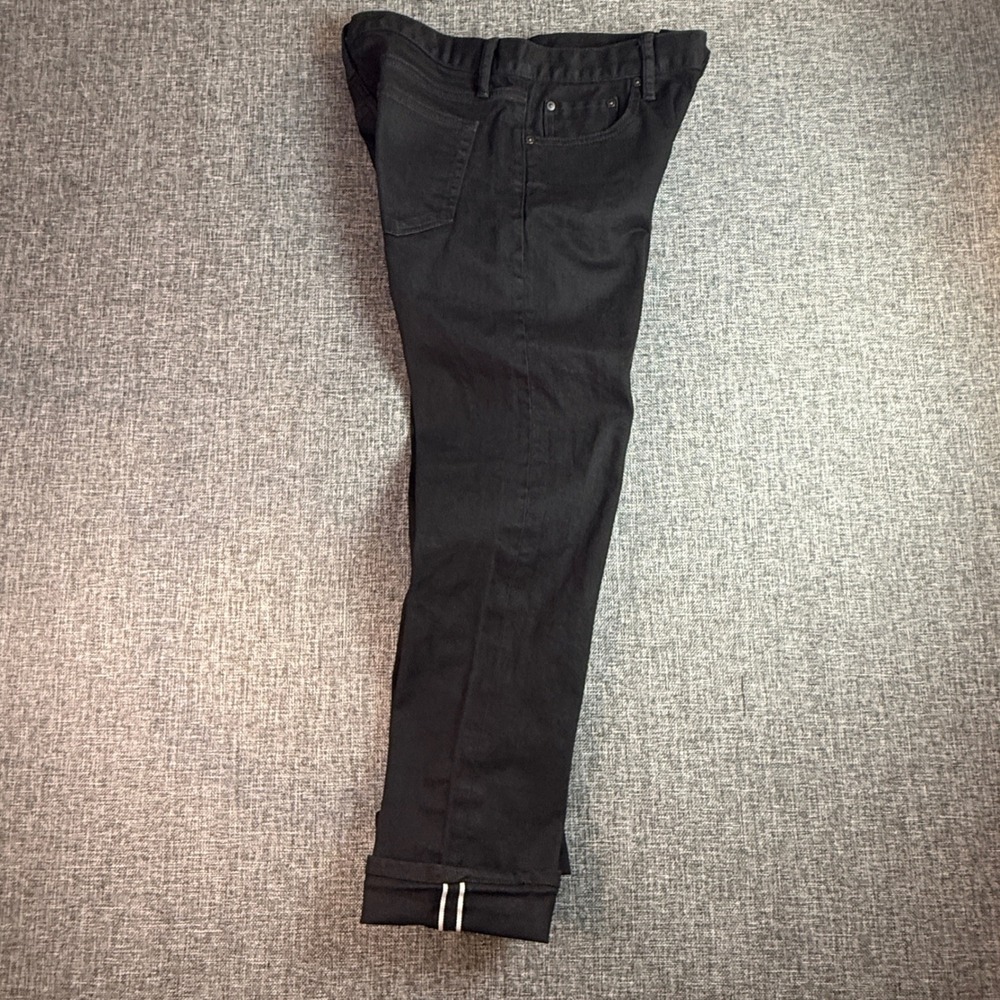 Mens Uniqlo Skinny Jeans | Size 32 | Black Stretch Selvage Denim